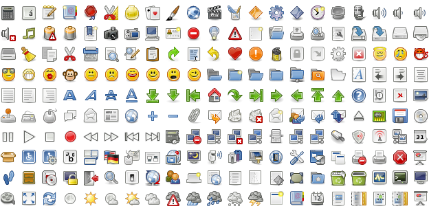 Example of the Tango icon set 16&times;16 versions