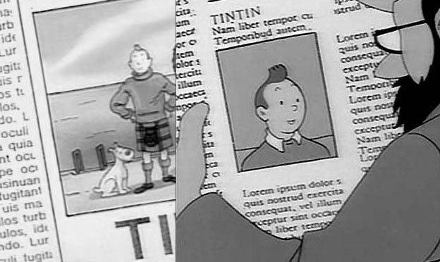 tintin-lipsum Tintin: newspaper and lipsum!
