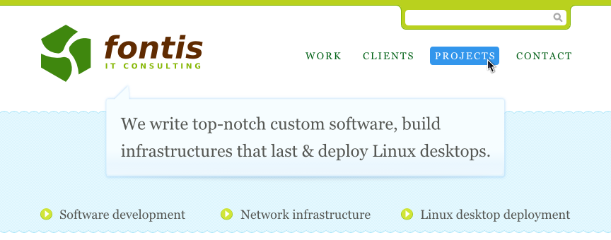 Fontis.com.au homepage header
